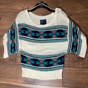 Print knit sweater